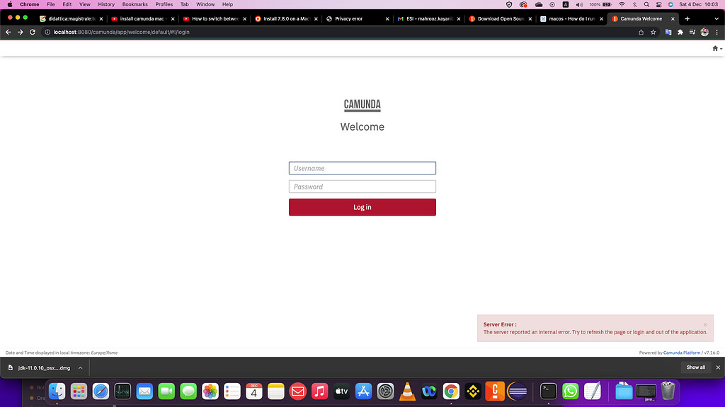 Server Error : The server reported an internal error. Try to refresh ...