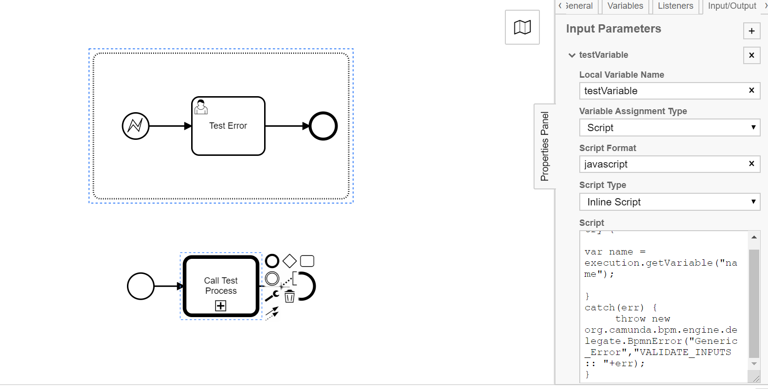 Error Handing in Script of Input Parameter Camunda 8 Topics Camunda
